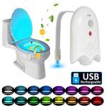 16 Colors LED Toilet Light Motion Detection USB Rechargeable