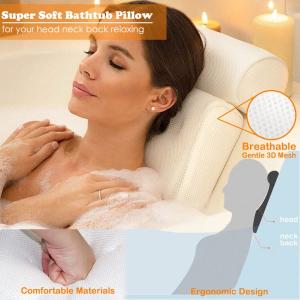 3D Mesh Neck Back Premium Waterproof Luxury Comfortable Bath Spa Pillow Cushion