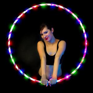 60cm Led Glow Hoop for Kids Adults Glow in The Dark and Color Strobing and Changing Hoops for Fitness