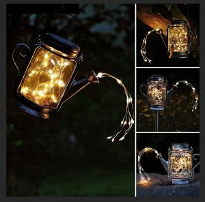 Lawn Lamp Waterproof Outdoor Suspend Shower Led Solar Mason Jar Kettle Light Landscape Lighting Lamp
