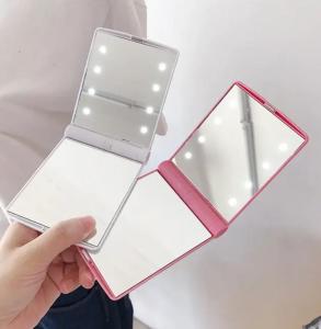 Pocket mirror Light Up Travel Mirror Mini Makeup mirror with 8 LED & Battery