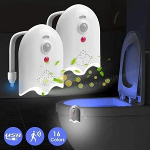 Toilet Night Light Motion Activated LED Light Aromatherapy 16 Colors Changing Toilet Bowl Night light for Bathroom