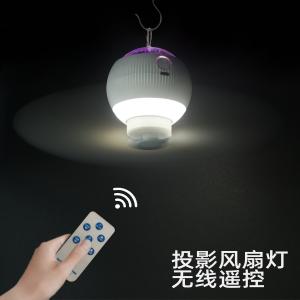 USB Mini Charging Fan Cute Cartoon Creative Projection Fan Portable Camping Light Ceiling Fan