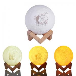 16 Colors Moon Lamp USB Rechargeable 16cm Remote control 3D Printing LED Night Light Moon Lamp