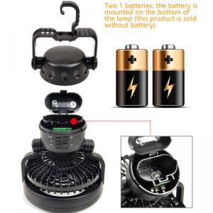 Portable Tent Camping Fan With LED Light 18 LED Camping Lamp Outdoor Emergency Hook Camping Lantern